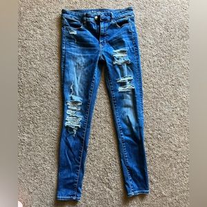 American Eagle outfitters distressed high rise jeggings